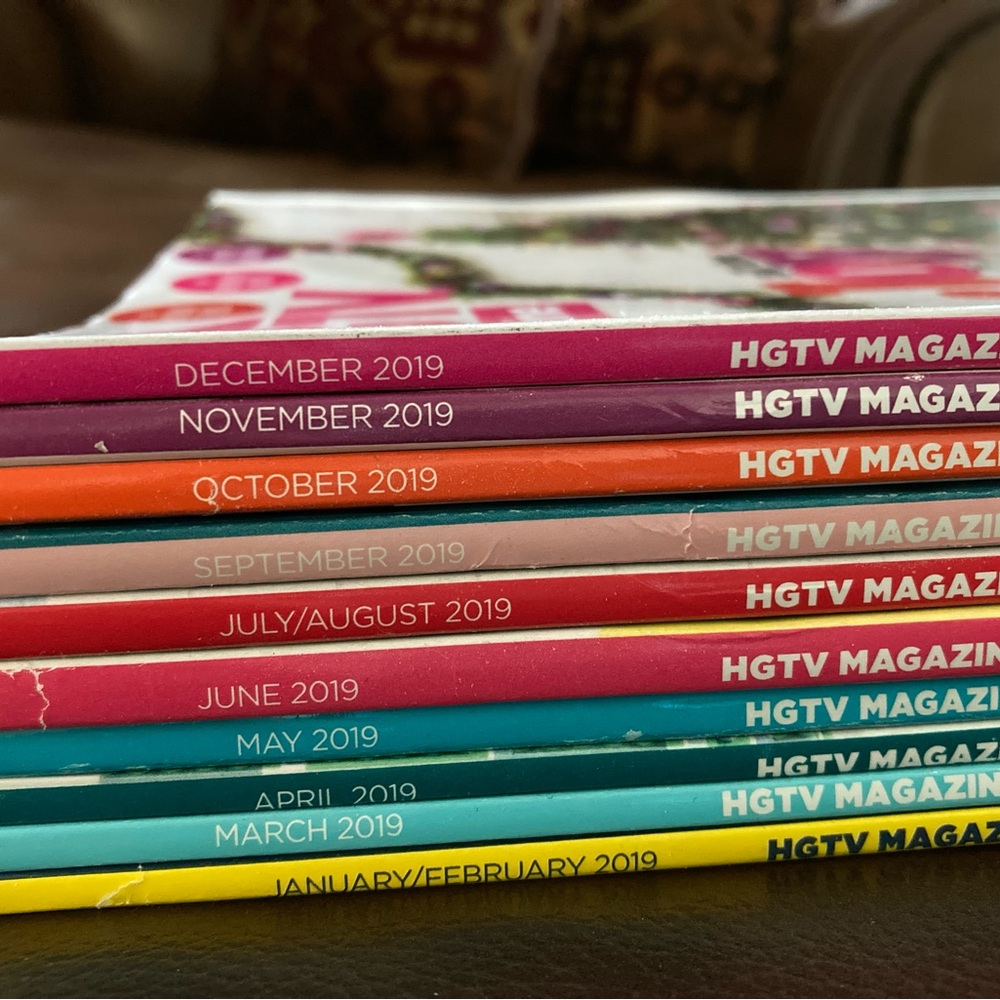 HGTV Magazine Lot of 10 Issues Full Set Of 2019 Previously Owned Never Viewed